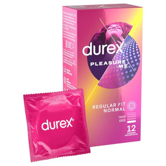Durex Emoji PleasureMe - žebrovaný a tečkovaný kondom (12 ks)