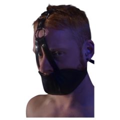 Rouge - maska na oči a roubík - pravá kůže - černá