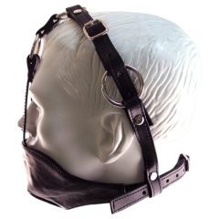 Rouge - maska na oči a roubík - pravá kůže - černá