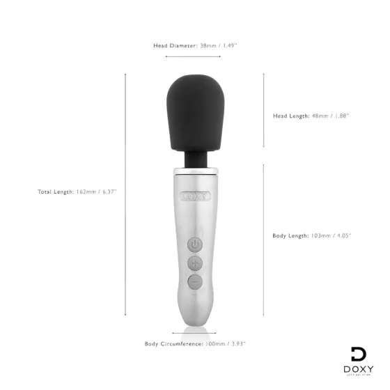 Doxy - masážní vibrátor - stříbrný