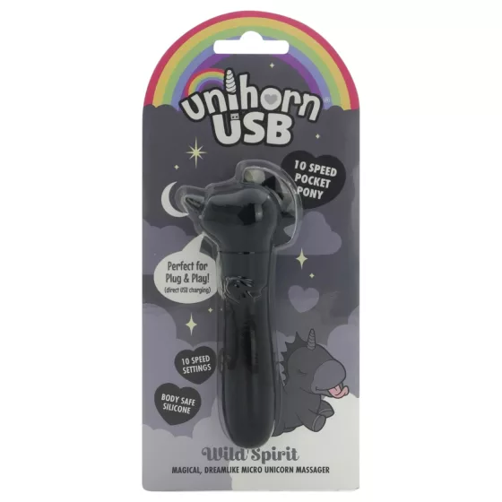 Unihorn Wild Spirit - akumulátorový mini vibrátor (černý)