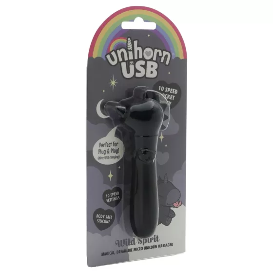 Unihorn Wild Spirit - akumulátorový mini vibrátor (černý)
