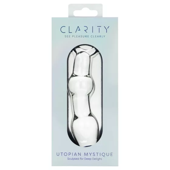 Clarity Utopian Mystique - anální dildo z rýhovaného skla (průhledné)