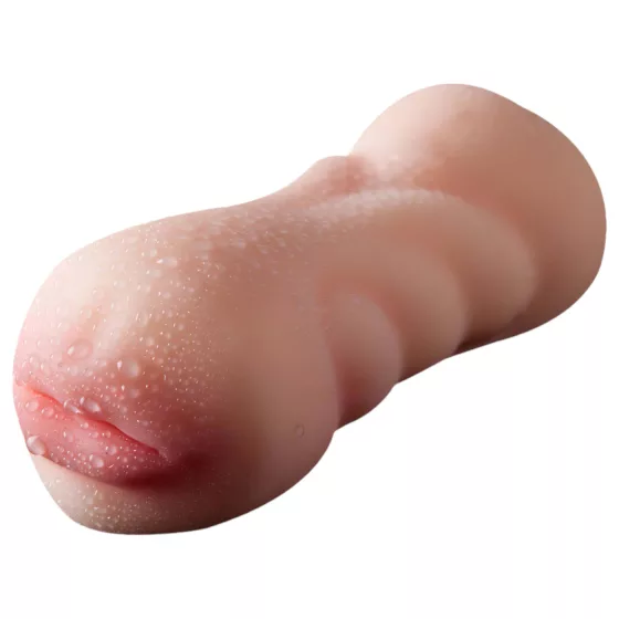 Lonely 2v1 - umělá vagína a umělá ústa masturbátor (přírodní barva)