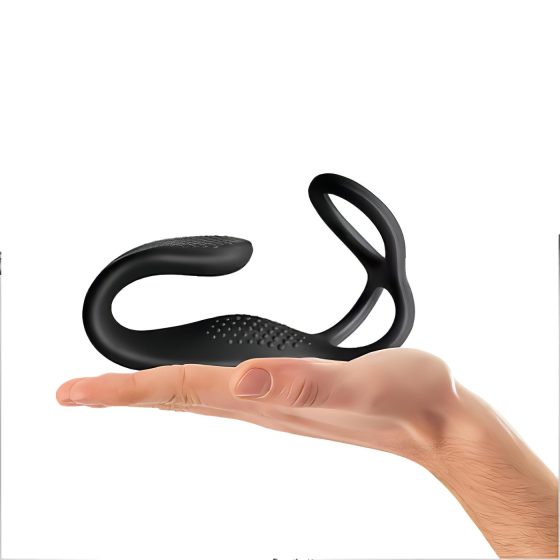 Rocks-Off - dobíjecí, rádiový anální vibrátor s erekčním kroužkem (černý)