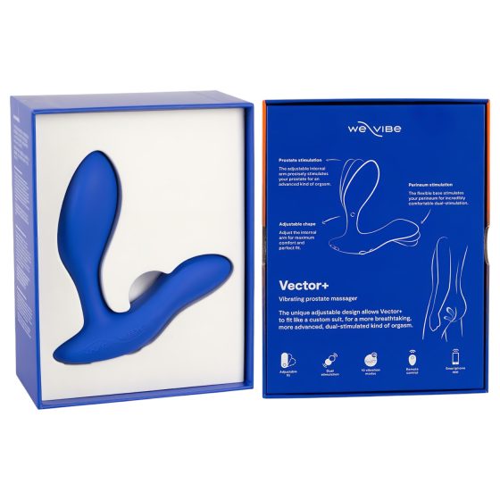 We-Vibe Vector+ - anální vibrátor s vibrací - dobíjecí, chytrý, modrý
