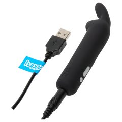   Happyrabbit - mini vibrátor do kalhotek - dobíjecí, s oušky - černý