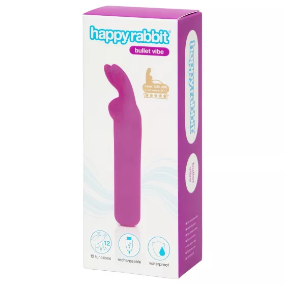 Happyrabbit - mini vibrátor s oušky - nabíjecí - fialový