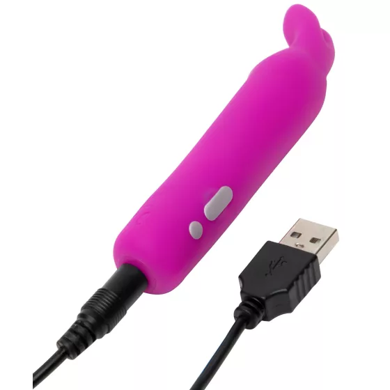 Happyrabbit - mini vibrátor s oušky - nabíjecí - fialový