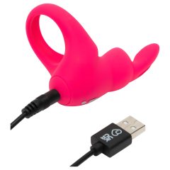   Happyrabbit Cock - akumulátorový vibrační kroužek na penis (růžový)