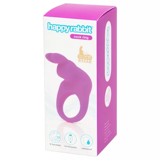 Happyrabbit - vibrační erekční kroužek - dobíjecí - fialový