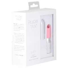   Pillow Talk Lusty - akumulátorový, jazýčkový tyčový vibrátor (bílý-růžový)