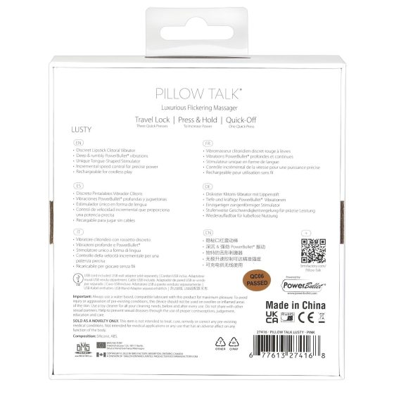 Pillow Talk Lusty - dobíjecí jazýčkový vibrátor (růžový)