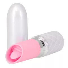   Pillow Talk Lusty - akumulátorový, jazýčkový tyčový vibrátor (bílý-růžový)
