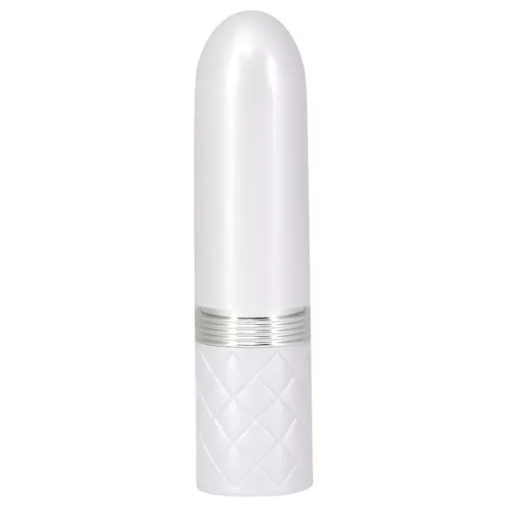 Pillow Talk Lusty - akumulátorový, jazýčkový tyčový vibrátor (bílý-růžový)