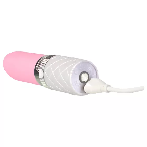 Pillow Talk Lusty - akumulátorový, jazýčkový tyčový vibrátor (bílý-růžový)