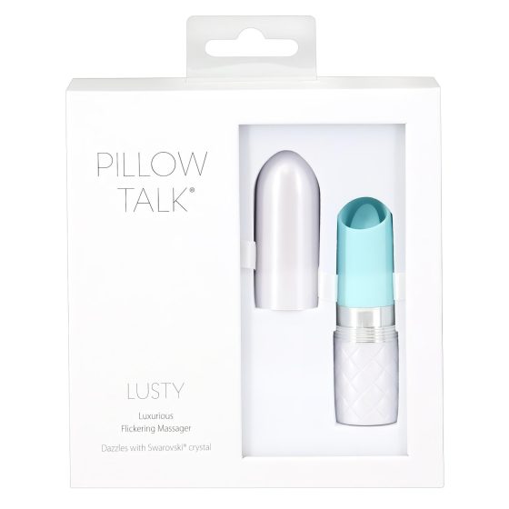 Pillow Talk Lusty - akumulátorový, jazykový tyčový vibrátor (tyrkysový)