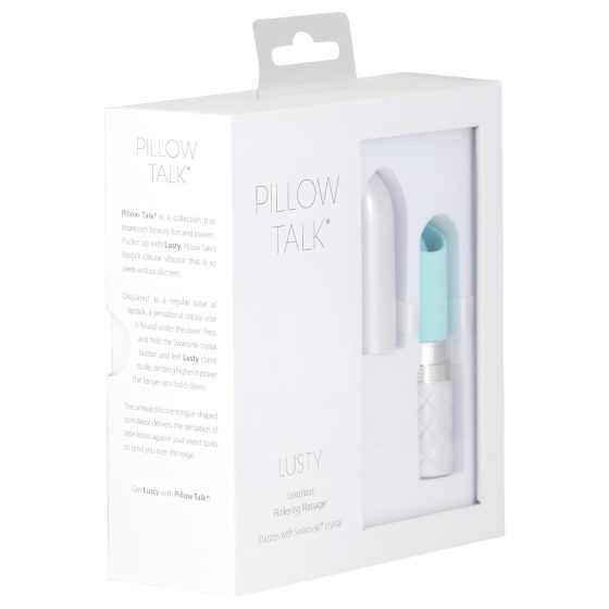 Pillow Talk Lusty - akumulátorový, jazykový tyčový vibrátor (tyrkysový)