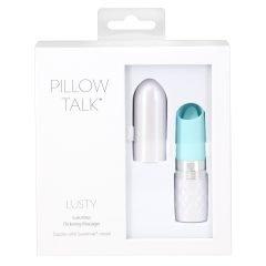   Pillow Talk Lusty - dobíjecí vibrátor s jazykovou hůlkou (tyrkysový)