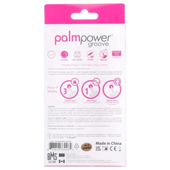 PalmPower groove - dobíjecí masážní vibrátor (růžový)