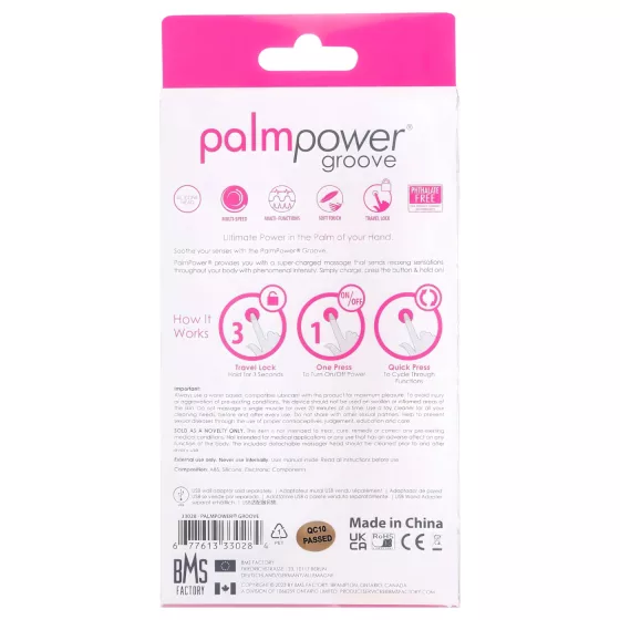 PalmPower groove - masážní vibrátor - akumulátorový - růžový