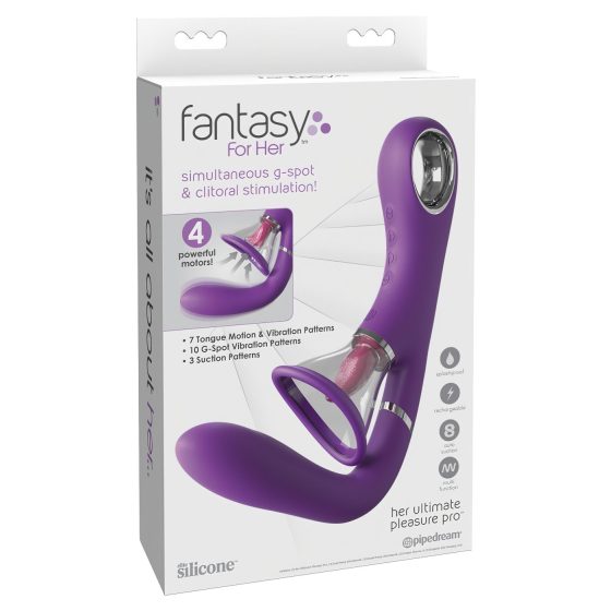 Fantasy For Her – 4-motorový G-bodový a klitorální vibrátor (fialový)
