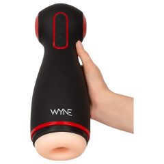   WYNE 06 - akumulátorový vibrační/sací masturbátor (černý)