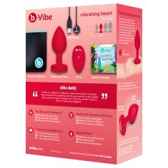   b-vibe heart - dobíjecí, bezdrátový anální vibrátor (červený)