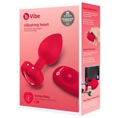   b-vibe heart - dobíjecí, bezdrátový anální vibrátor (červený)