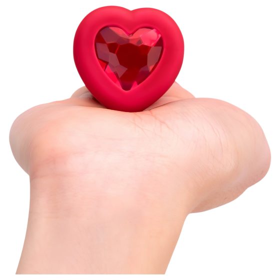 b-vibe heart - dobíjecí, bezdrátový anální vibrátor (červený)