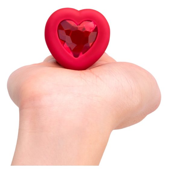 b-vibe heart - bezdrátový anální vibrátor s rádiem (červený)
