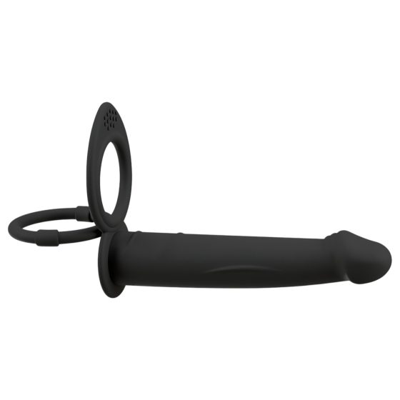 Black Velvets Double F - připínací anální vibrátor (černý)