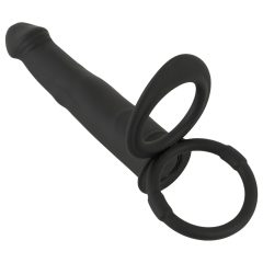   Black Velvets Double F - připínací anální vibrátor (černý)