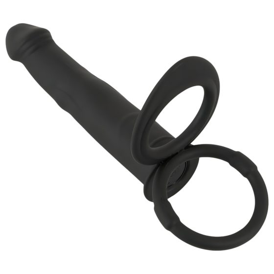 Black Velvets Double F - připínací anální vibrátor (černý)