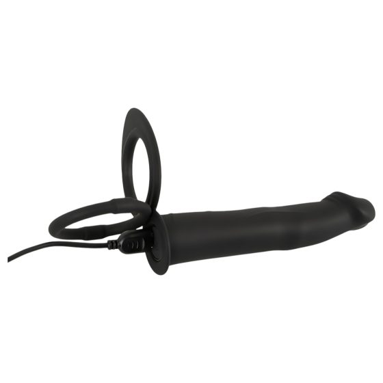 Black Velvets Double F - připínací anální vibrátor (černý)