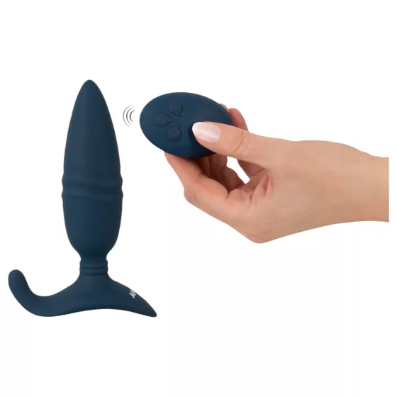ANOS - rádiový, tlačný anální vibrátor (modrý)