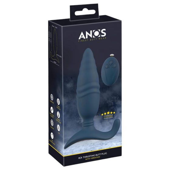 ANOS - rádiový pulzní anální vibrátor (modrý)