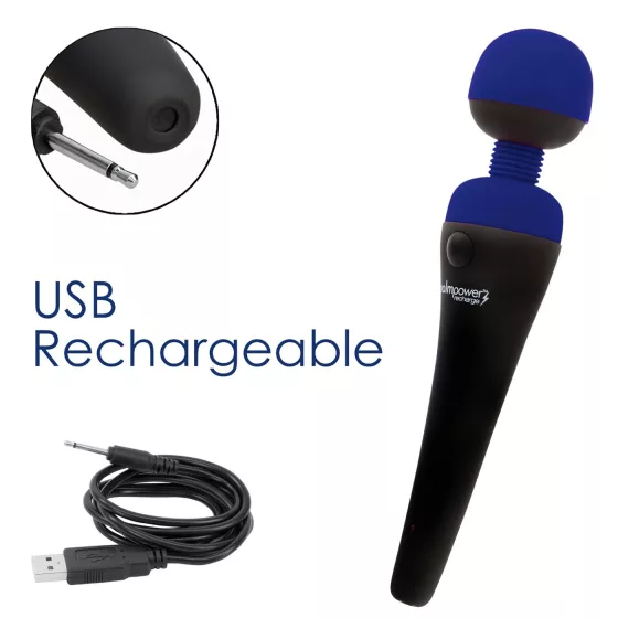 PalmPower recharge - akumulátorový masážní vibrátor (modrý)