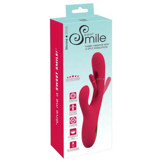 Smile - klitoridální, jazykový vibrátor (červený)