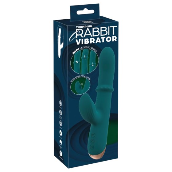 You2Toys Thumping Rabbit - kroužkový vibrátor (tyrkysový)