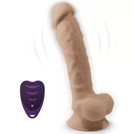 Silexd 8 - vibrační penis s varlaty na dálkové ovládání - realistický vzhled