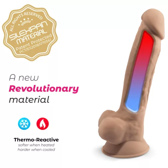 Silexd 8 - vibrační penis s varlaty na dálkové ovládání - realistický vzhled