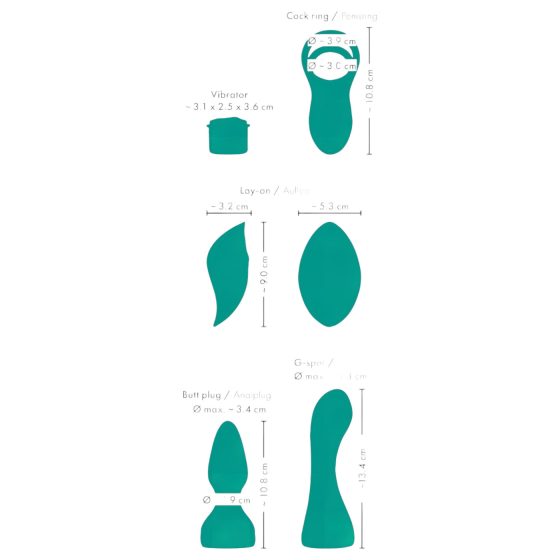 Couples Choice - vibrační pomůcka 4v1 s dálkovým ovládáním - tyrkysová