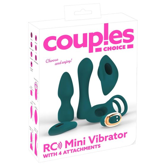 Výběr párů - 4v1 multifunkční vibrátor s dálkovým ovládáním (tyrkysový)