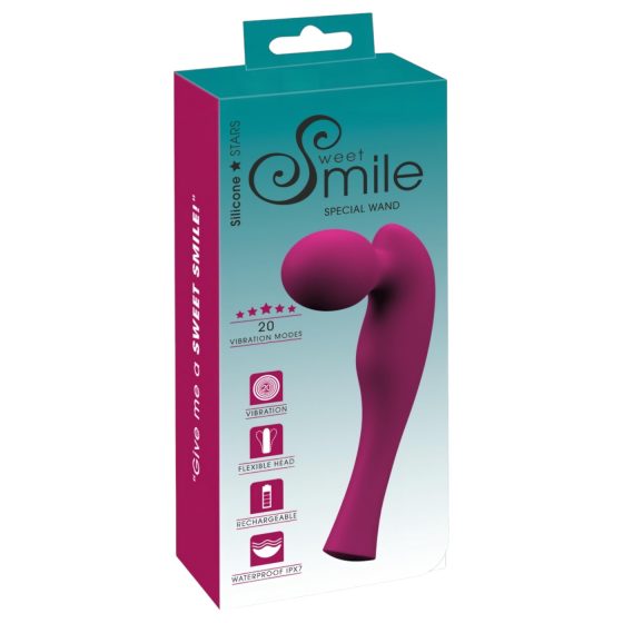 SMILE Special Wand - vibrační masážní hlavice - dobíjecí - růžová
