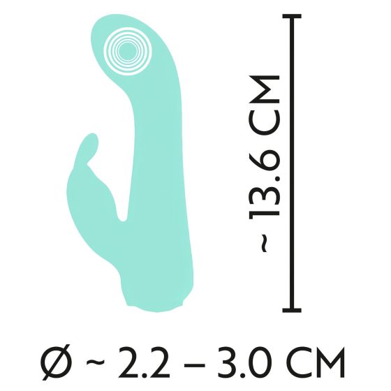 Cuties Mini 4 - akumulátorový, vodotěsný, zaječí vibrátor (zelený)