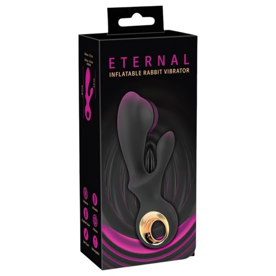 Eternal - nafukovací vibrátor s klitoriální stimulací (černý)