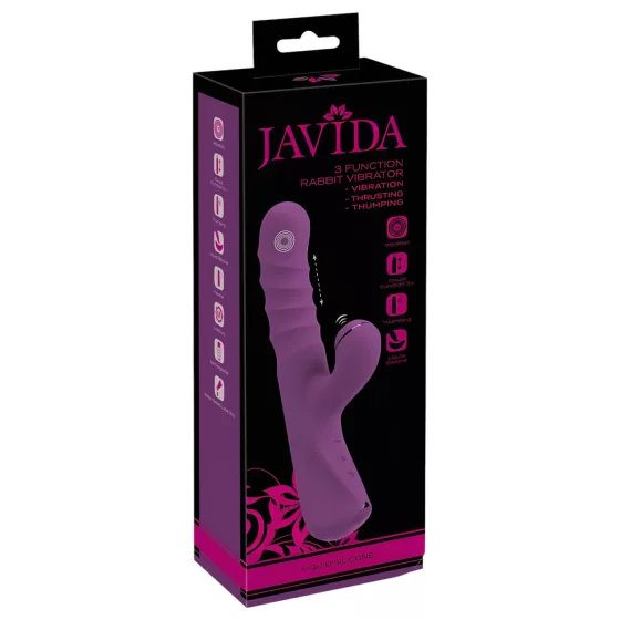 Javida - vibrátor s králíčkem 3v1 - fialový