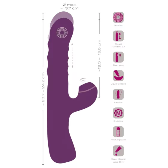 Javida - vibrátor s králíčkem 3v1 - fialový
