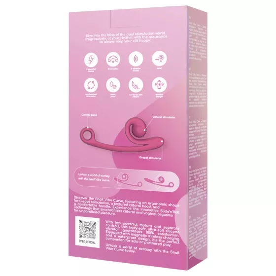 Snail Vibe Curve - 2v1 klitorální vibrátor (růžový)